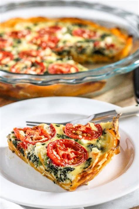Sweet Potato Crust Quiche With Spinach And Feta Shaped By Charlotte