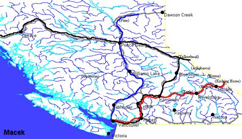 Map Of Southern British Columbia Canyon