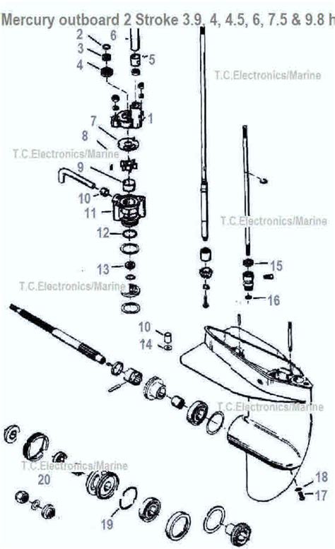 Mercury Outboard Parts Drawing 39 4 45 6 75 And 98 Hp