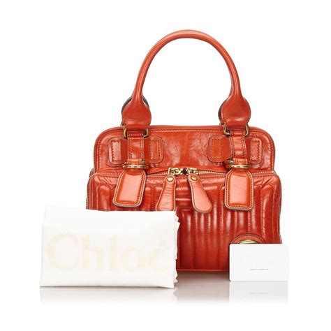 Vintage Authentic Chloe Leather Bay Handbag W Dust Bag Authenticity