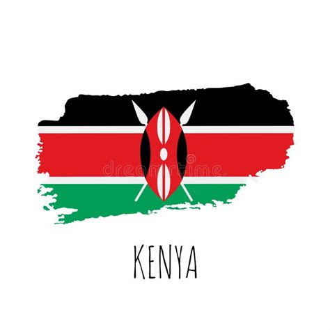 Kenya Flag With Brush Stroke Texture Stock Vector Illustration Of