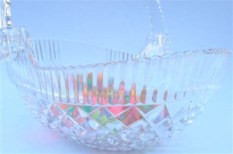 Vintage Mikasa Crystal Basket Frangelica Crystal Bowl Swing Acrylic