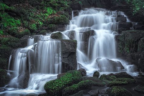 Derbyshire Waterfall England Waterfall Nature Rocks England Hd