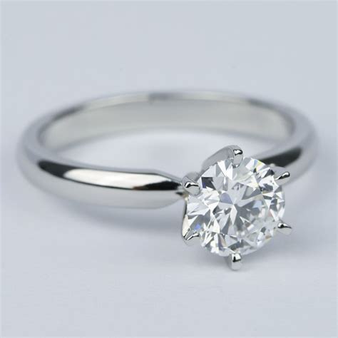 1 Carat Round Diamond Six Prong Solitaire Engagement Ring