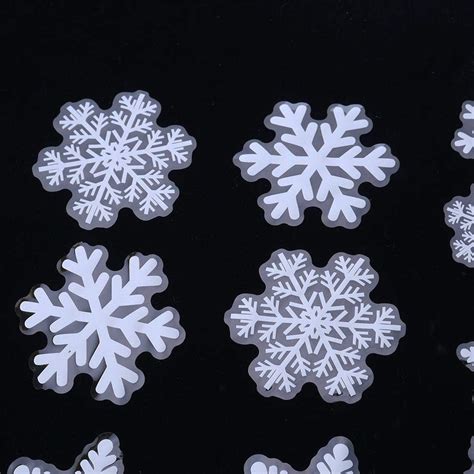 Savestore White Christmas Snowflake Window Clings Stickers Reusable