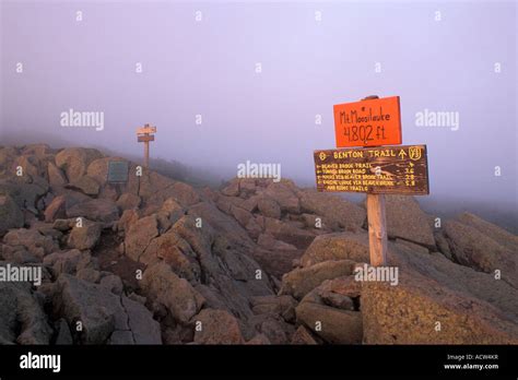 Mount Moosilauke Summit In Fog White Mountain National Forest New