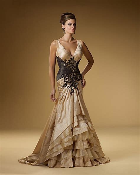 Hot Sexy Golden Mother Dresses For Wedding2065 Mother Of The Bride Chiffon Dresses In Mother Of