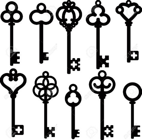 17746191 Antique Skeleton Keys Stock Vector Key Skeleton Old 1300×