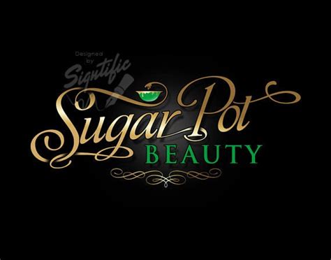 Beauty Salon Logo Custom Business Logo Gold and Green Logo