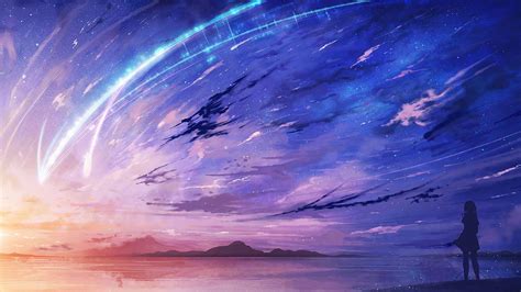 Purple Anime Sky Wallpapers Bigbeamng