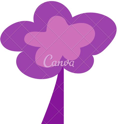 Abstract Purple Tree Flat Illustration 素材 Canva可画