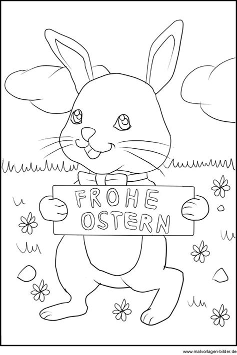 Ausmalbild ostern korb mit ostereiern zum ausmalen kostenlos ausdrucken. Frohe Ostern - Ausmalbild mit dem Osterhasen