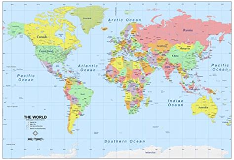 World Map Atlas Geography Political Quality Poster In All Sizes
