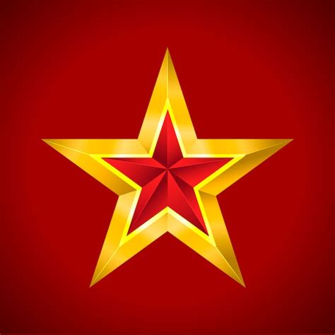 Premium Vector Gold Red Star