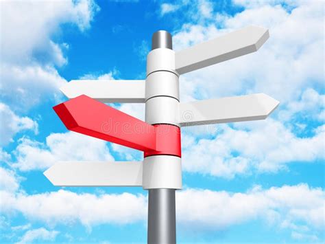 Direction Road Signs Arrows On Blue Sky Background Stock Illustration
