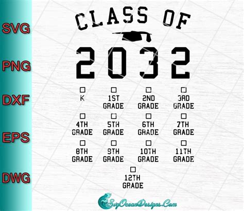 Class Of 2032 Svg Png Eps Dxf Cut File Svgoceandesigns