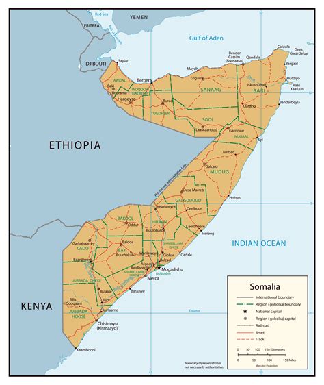 Administrative Map Of Somalia Somalia Administrative Map Vidiani