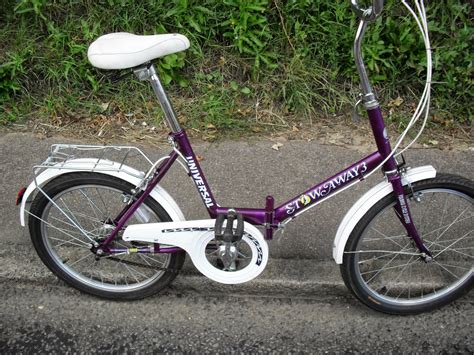 The stowaway ii with the 24 wheel and standard 30 speed has a gear inch range of 19.9 to 113.2. Norwich Charity Bike Auction: Universal Stowaway 3 Purple ...