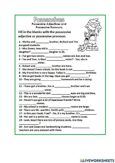 Possessive Pronouns Pronoun Worksheets Good Babe Possessives Do