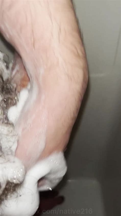 Native216 Washing My Cock Shower Cock Hairy Solo Male