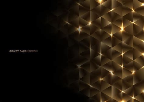 Abstract Gold Geometric Triangle Shape Luxury Pattern With Lighting On