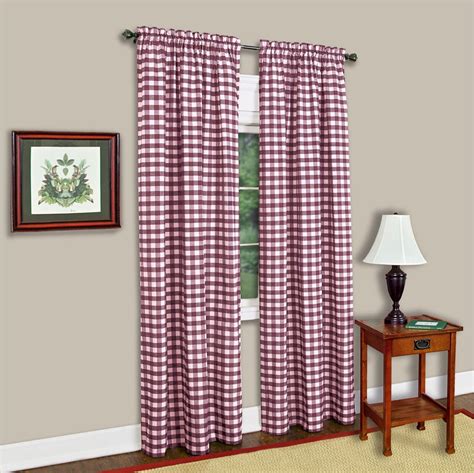 Woven Trends Farmhouse Curtains Kitchen Decor Buffalo Plaid Curtains