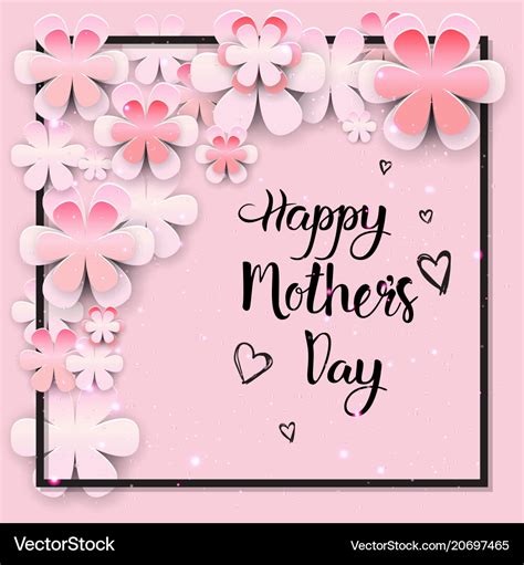Beautiful Happy Mothers Day Greeting Card Design Vector Image