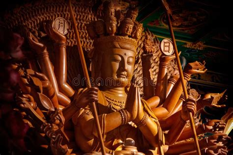 Guanyin Buddha Statue With Thousand Hands In Thailand Stock Photo