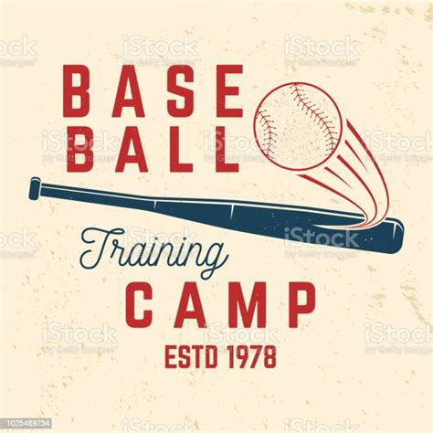 Kamp Pelatihan Bisbol Ilustrasi Vektor Konsep Untuk Kemeja Atau Logo