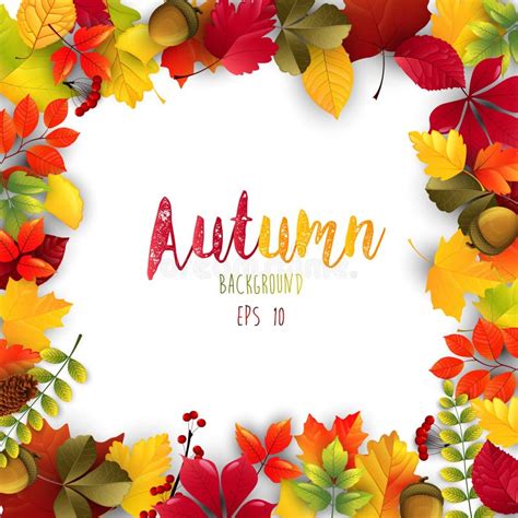 Autumn Leaves Frame Background Stock Vector Illustration Of Frame