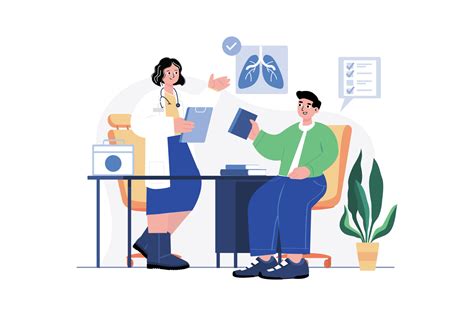 Routine Health Checkup Illustration concept. A flat illustration