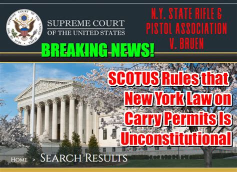 U S Supreme Court Strikes Down New York Gun Restrictions Daily Bulletin