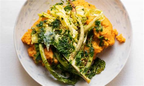 Nigel Slaters Recipe For Baked Spring Cabbage With Sweet Potatoes