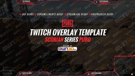 Twitch Overlay Template Scorian Red Pubg Own3dtv 1