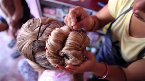 the round bun nepal wedding s hairstyle youtube