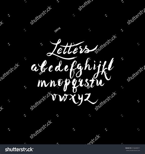 Calligraphic Alphabet Font Black And White Background Letters