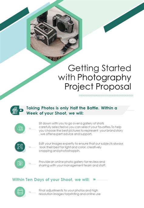 Getting Started With Photography Project Proposal One Pager Sample