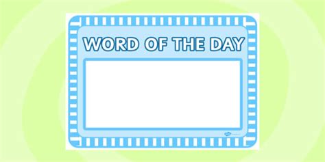 Word Of The Day Sheet Word Of The Day Sheet Word Day