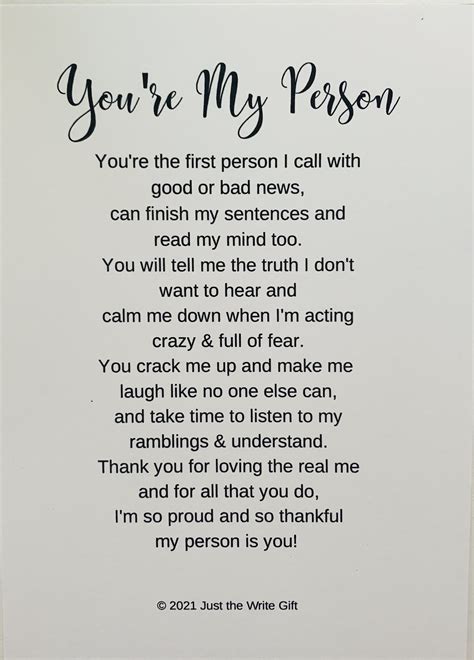 Youre My Person Poem Best Friend Poem Framed Etsy