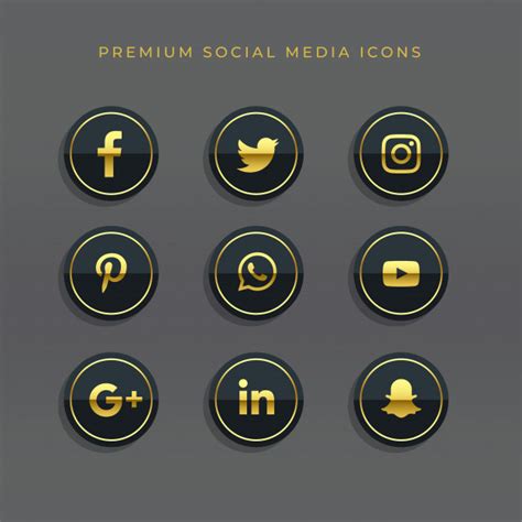 And even once you've found the correct logos it can also take some time to to help you save time, we put together this resource to keep you updated on the latest social media logos. Free Vector | Premium set of golden social media icons and ...