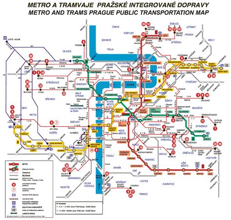 Prague Maps City Of Prague Metro And Trams Map