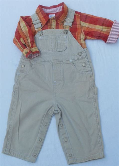 Vintage Baby Gap 2 Pc Bib Overalls And Plaid Bd Shirt C Gem