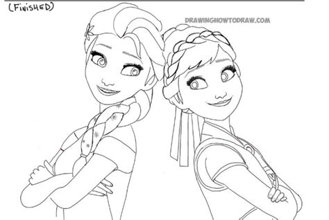 How To Draw Elsa And Anna With Easy Step By Step Tutorials