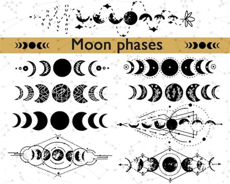 Moon Phases Svg Bundle Celestial Svg Cricut Files Phase Of Etsy