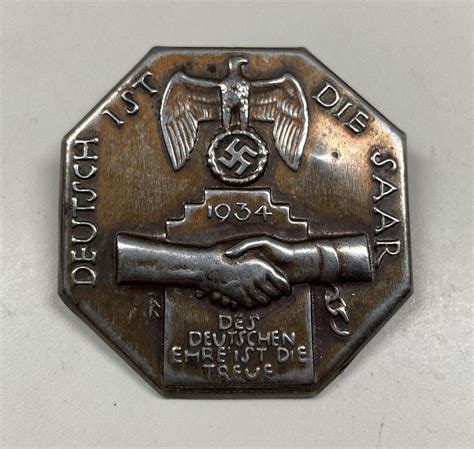 Nsdap 1934 Deutsch 1st Die Saar Pin