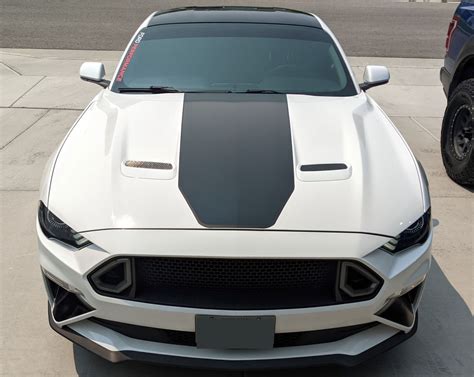 2018 2021 Mustang Center Hood Stripe With Outline Rocky Mountain Graphics