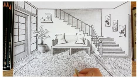 Drawing An Entryway In One Point Perspective Timelapse Interior