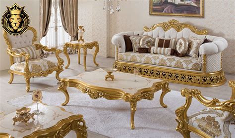 Indian Classic Style Royal Gold Leaf Living Furniture Royalzig