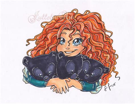 Merida And Her Brother Bears By Jullelin On Deviantart