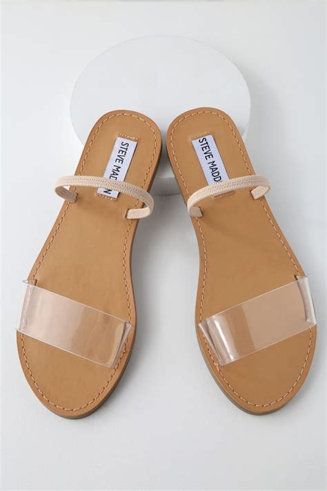 Steve Madden Dasha Clear Strap Sandals Slide Sandals